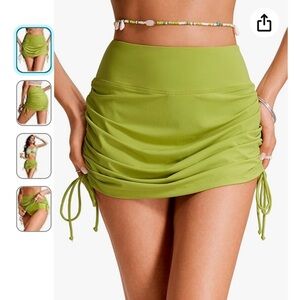 CRZ YOGA High Waisted Ruched Swim Skirt Adjustable Side S (4/6)